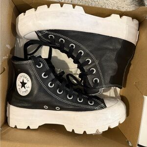 Converse Black and White CTAS Lugged Hi Sneakers